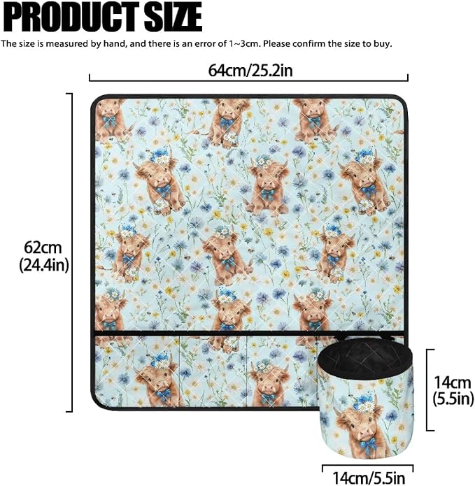 Sewing Machine Mat Highland Cow Wildflower Sewing Machine Carrying Pad Thread - Image 5