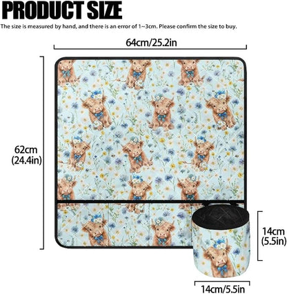 Sewing Machine Mat Highland Cow Wildflower Sewing Machine Carrying Pad Thread - Image 5