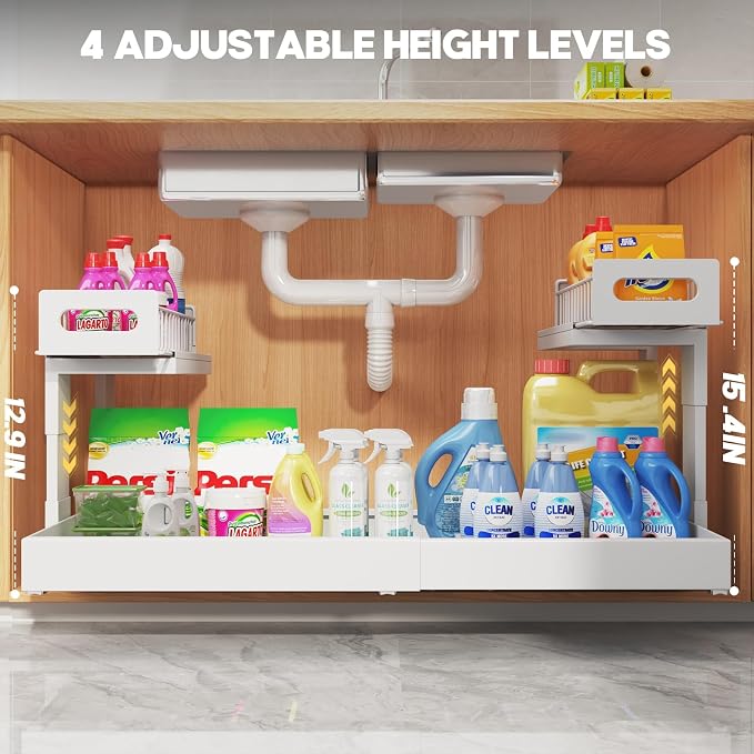 1 Pack-19"-32"W Expandable Under Sink Organizer - Image 8