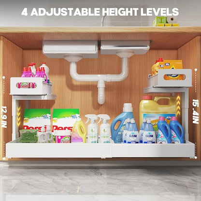1 Pack-19"-32"W Expandable Under Sink Organizer - Image 8