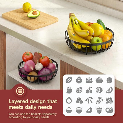 Sevenblue 2 Tier Large Fruit Bowl - Image 4