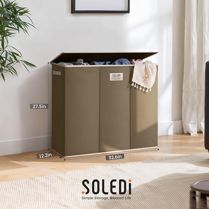 SOLEDI 180L 3-Section Laundry Hamper - Image 7