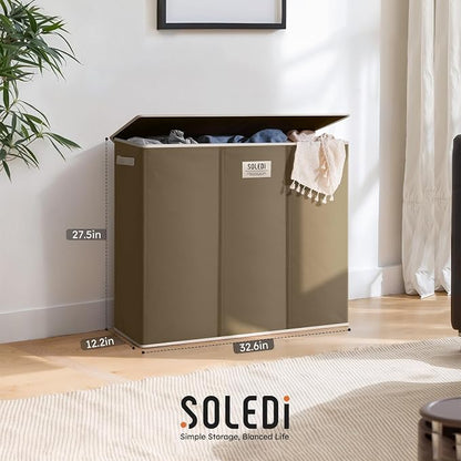 SOLEDI 180L 3-Section Laundry Hamper - Image 7