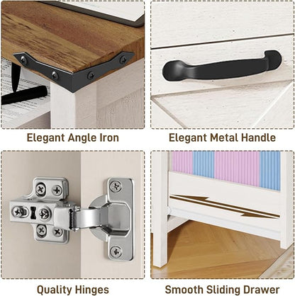 Halitaa 2 Drawers Farmhouse File Cabinet - Image 7