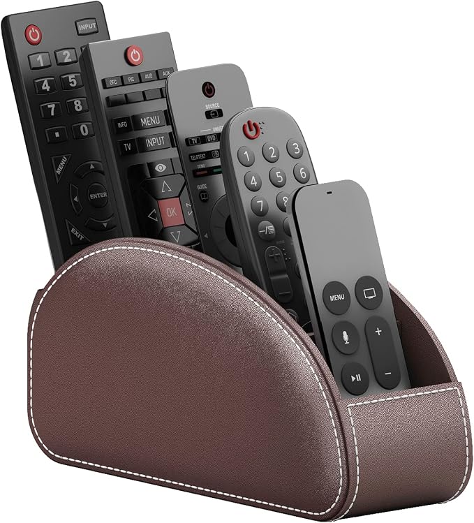 Remote Control Holder, Faux Leather Caddy/storage/Tray by THIPOTEN