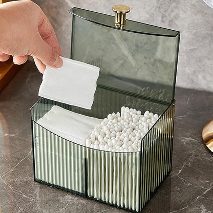 2-Grid Cotton Swab Ball Qtip Holder Dispenser by WIWIUXY