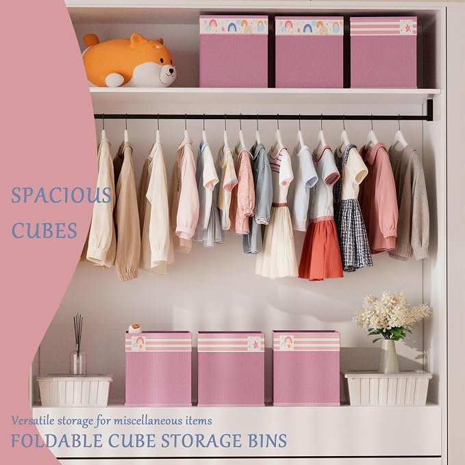 homyfort Cube Storage Organizer Bins, 12x12 Inch Fabric Bins - Image 6