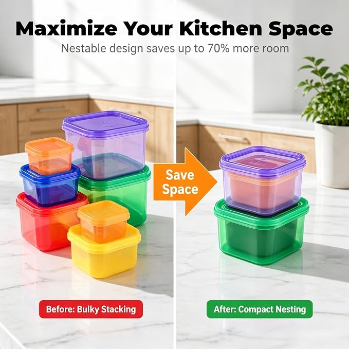 FIXBODY 7PCS Portion Control Containers, Color-Coded Labeled, 21 Day Lose - Image 9