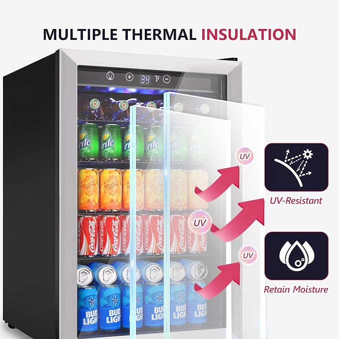 4.5 Cu.ft Beverage Refrigerator Cooler, 145 Can Mini Fridge - Image 3