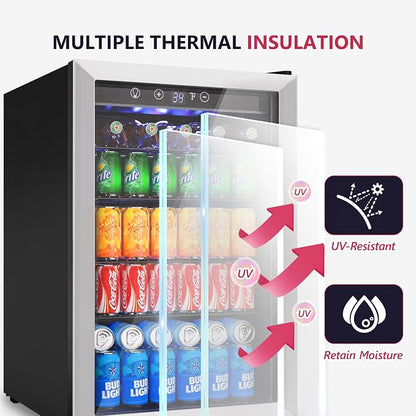 4.5 Cu.ft Beverage Refrigerator Cooler, 145 Can Mini Fridge - Image 3