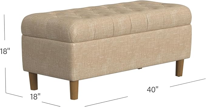 HomePop Ainsley 40" Storage Ottoman Bench - Image 3