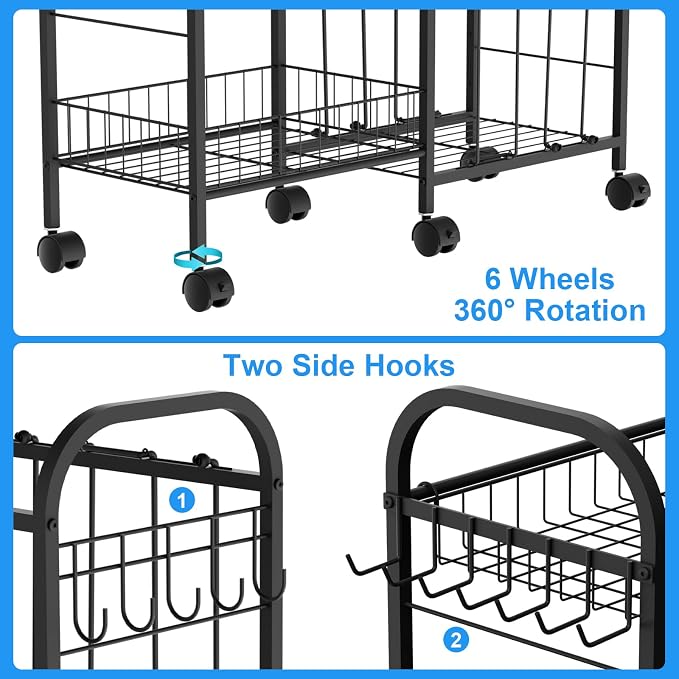Ball Storage Rack, Sports Ball Storage Cart - Image 4