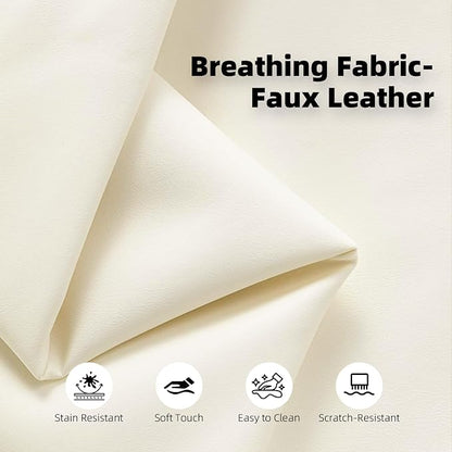 2-Pack Faux Leather Accent Sofas, Symmetrical Shawl Armchairs - Image 4