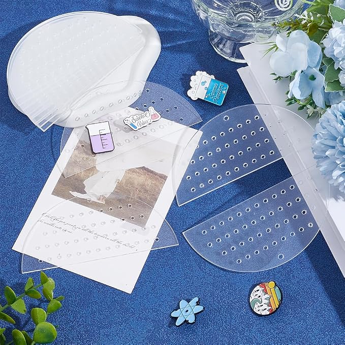GOMAKERER 20 Pcs Clear Acrylic Earring Display Cards, 47 Holes Portable Stud - Image 4