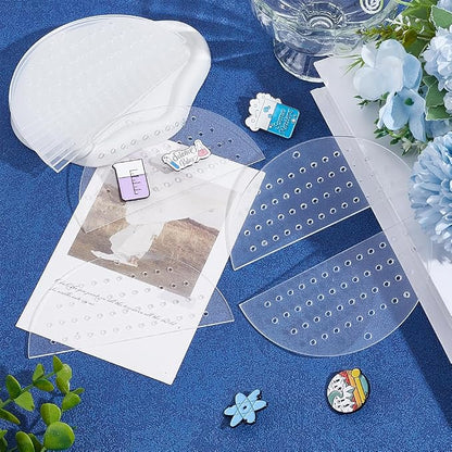 GOMAKERER 20 Pcs Clear Acrylic Earring Display Cards, 47 Holes Portable Stud - Image 4