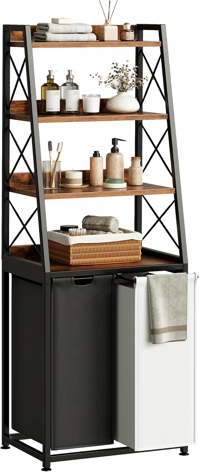 Herture Laundry Basket, 2 Section Laundry Hamper by Herture
