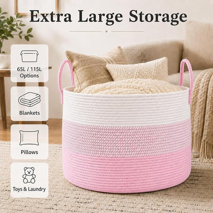 JMvicyroam 115L Extra Large Blanket Basket - Image 2