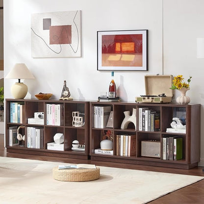 8 Cube Bookcase, Floor Standing 2-Tier Cubby TV Stand Bookshelf - Image 4