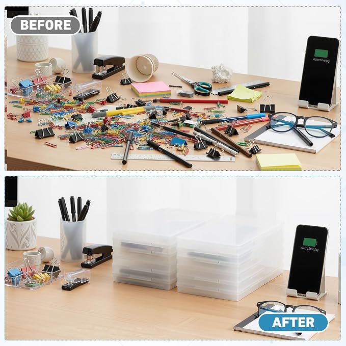 Jetec 6 Pieces Mini Plastic Clear Beads Storage Containers Box - Image 5