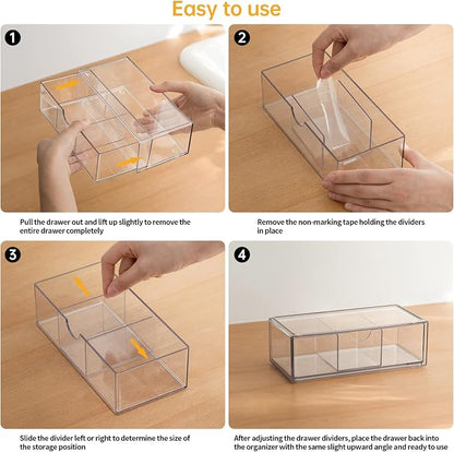 PAVSTINE Medicine Cabinet Organizer 2 Pack, Stackable Storage Drawers - Image 7