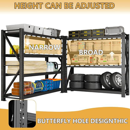 5000LBS Garage Shelving Heavy Duty, 59” W Storage Shelves, 4-Tier Adjustable - Image 4