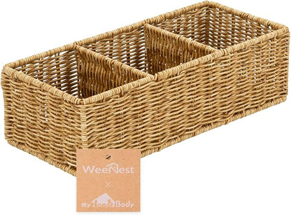 myHomeBody Wicker Basket With 3 Compartments, by myHomeBody