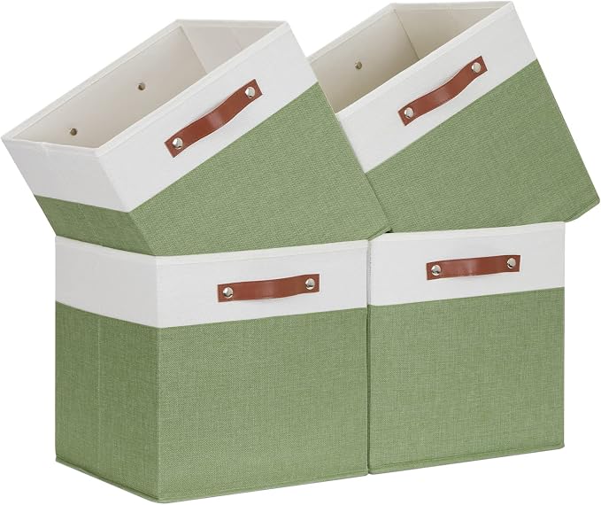 Temary 13 Inch Cube Storage Bin 4 Pack Fabric Storage Cubes Fabric Storage Bin by TEMARY