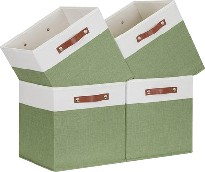 Temary 13 Inch Cube Storage Bin 4 Pack Fabric Storage Cubes Fabric Storage Bin by TEMARY