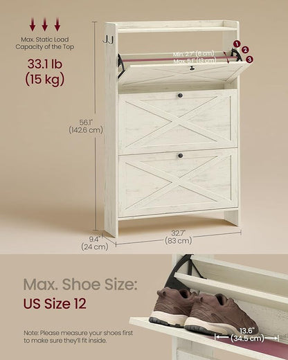 VASAGLE Shoe Storage Cabinet Organizer - Image 2