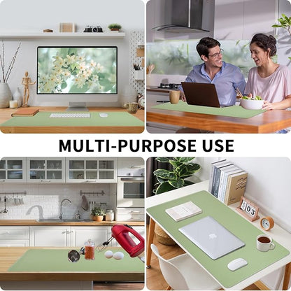 Light Green Desk Mat with Stitched Edges, Large Mouse Pad, Non-Slip Desk - Image 5