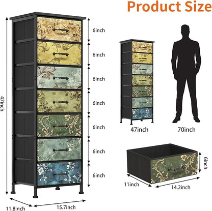 Fixwal Vintage Flower Tall Dresser - Image 2
