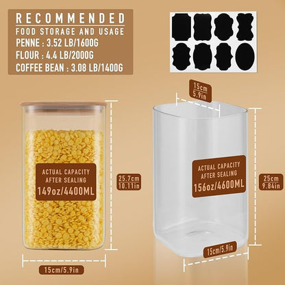 D2scrma 149oz Airtight Glass Square Storage Canister - Image 2