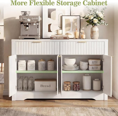 Cyclysio 55" Fluted Sideboard Buffet Cabinet - Image 7