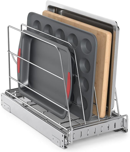 Pull Out Cabinet Organizer for Cutting Board, Cookie Sheet, Baking Sheet by NestSprout