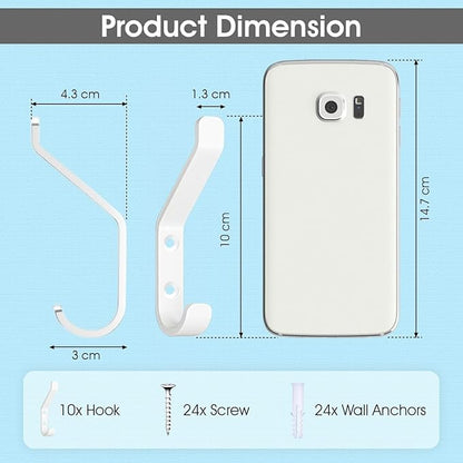 GlazieVault Coat Hooks for Wall – Door Hooks - Image 2