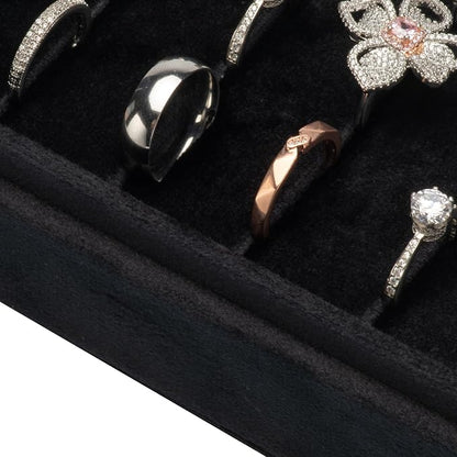 Velvet Ring Organizer Display Tray Jewelry Box Earring Holder Case - Image 3