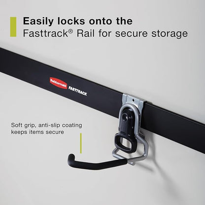 Rubbermaid FastTrack Garage Organization System Vertical Bike Hook Black Holds - Image 4