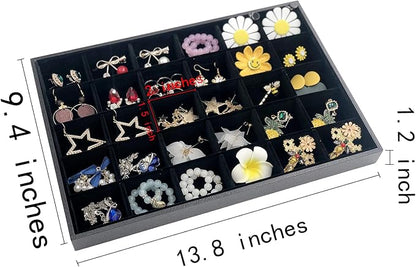 Stratalife 30 Grid Jewelry Organizer Tray, Stackable Drawer Earring Organizer - Image 2