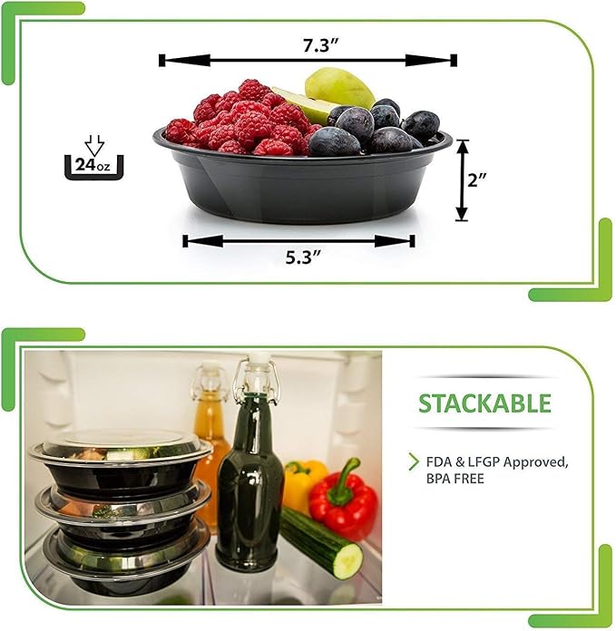 Prep Naturals 30 Pack Meal Prep Containers Reusable | BPA-Free Plastic Meal - Image 3