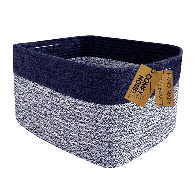 COMFY-HOMI Rectangular Cotton Rope Basket by COMFY-HOMI