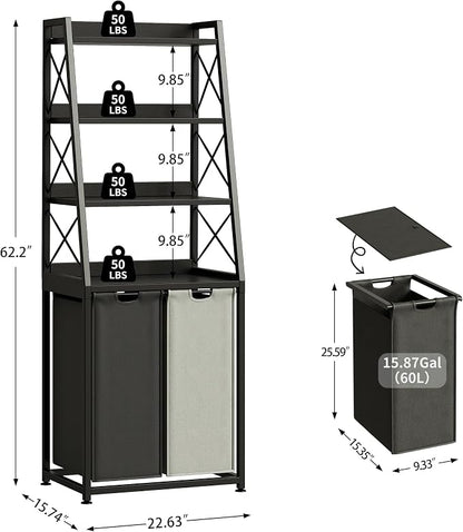 Herture Laundry Basket, 2 Section Laundry Hamper - Image 3