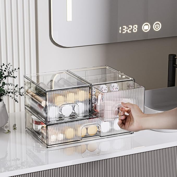 ZHIAI 3 Pack Clear Stackable Cosmetic Organizer - Image 6