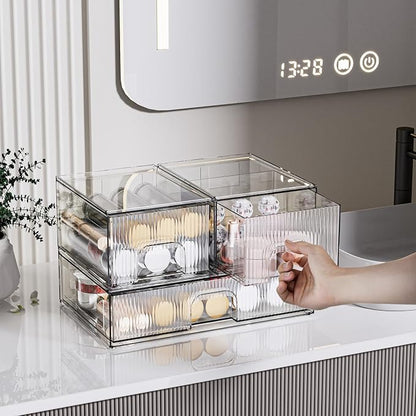 ZHIAI 3 Pack Clear Stackable Cosmetic Organizer - Image 6