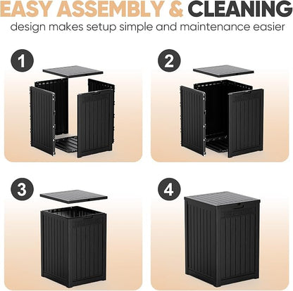 EasyUp 56 Gallon Deck Boxes Outdoor Waterproof, Resin Outside Storage Box - Image 7
