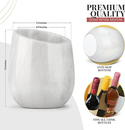 Gusto Nostro Marble Wine Chiller Bucket - 750ml Wine Bottle Cooler and - Image 4