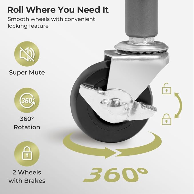 180L 4-Tier Rolling Laundry Hamper - Image 6