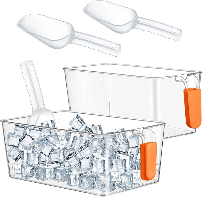 Havawish Ice Storage Bin and Flexible Scoop Set Plastic Freezer Bin by Havawish