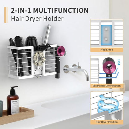 FUNKYLEE Bathroom Organizers and Storage, 3 in 1 Metal Wall Mount - Image 3