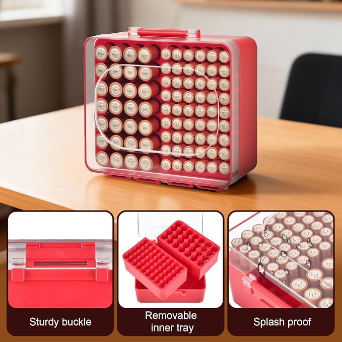 FULLCASE Battery Storage Organizer Box, Holder Container - Image 5