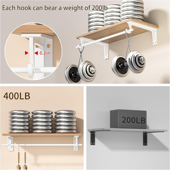 10inch Closet Rod Support Bracket Heavy Duty 400lb | Easy Installation Closet - Image 4